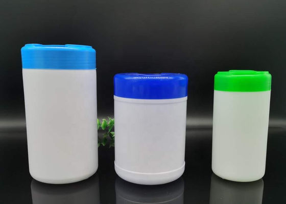 180 مم HDPE تنظيف مناديل دلو زجاجة مع أغطية بيضاء